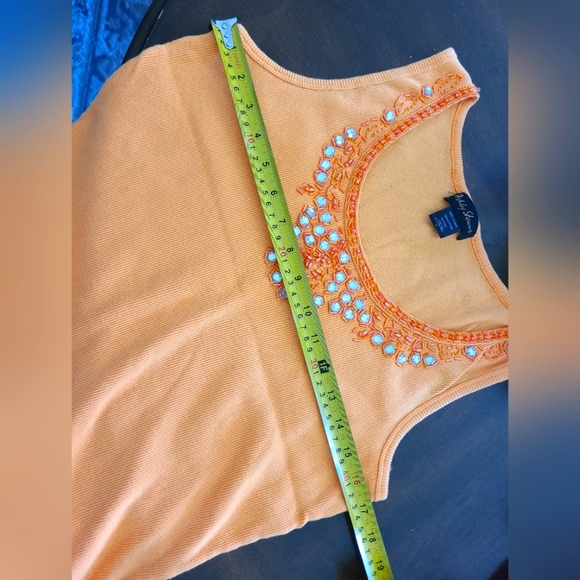 Ashley Stewart Orange Embellished Women's Tank Top Sz.3X - Picture 6 of 7